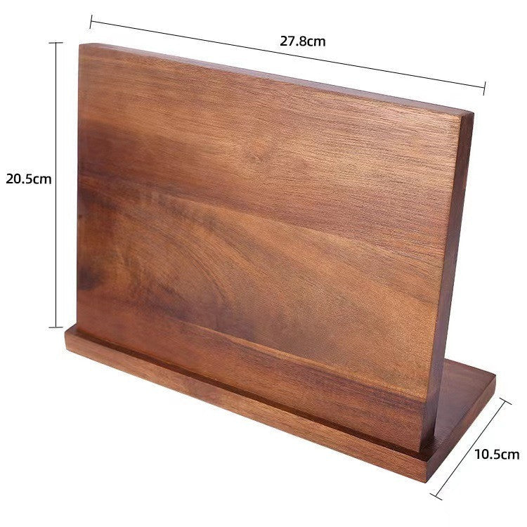 Magnetic knife block dimensions — 27.8 cm wide, 20.5 cm tall, 10.5 cm base depth — KitchnIQ