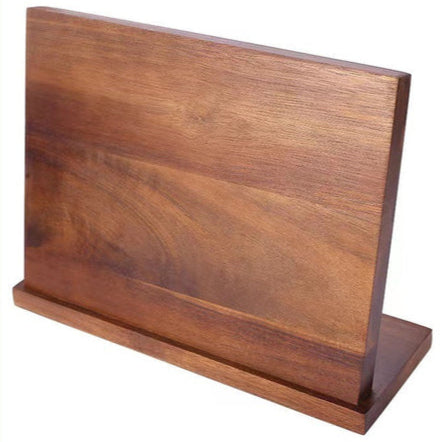 KitchnIQ™ Solid Wood Magnetic Knife Block — Freestanding, Double-Sided